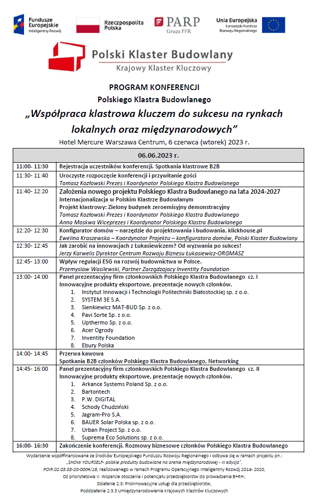 agenda czerwcowej konferencji data. 6.06.2023